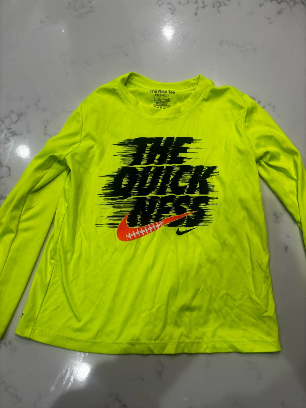 Nike Neon Yellow Long Sleeve 'The Quick Kicks' Graphic Tee